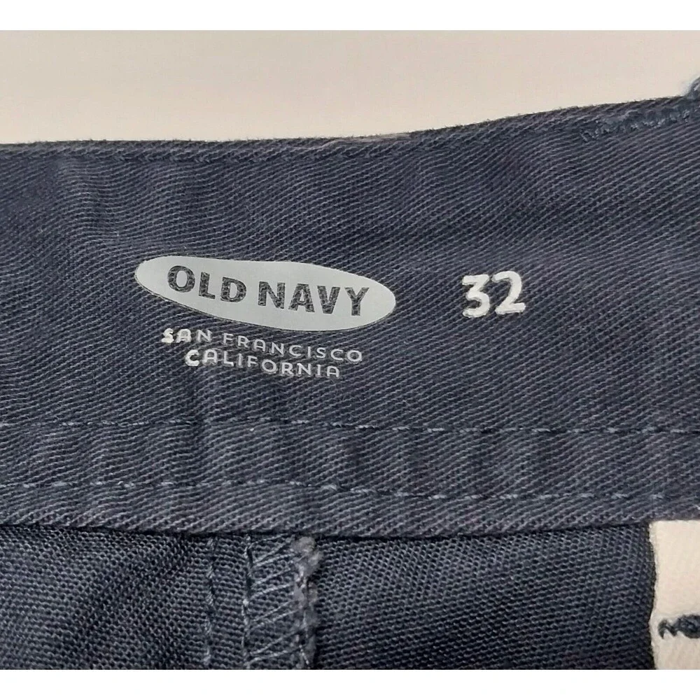 Old Navy Mens 32 Khaki Twill Joggers Navy Blue Cotton Casual Hipster Comfy Work - Picture 3 of 13